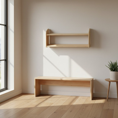 Wandplank boekenplank Nieuw Massief grenenhout Houten kantoorplank Nieuw