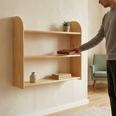 Wandplank Plank Boekenkast Boekenplank Woonkamer Wand Plank Echt Hout