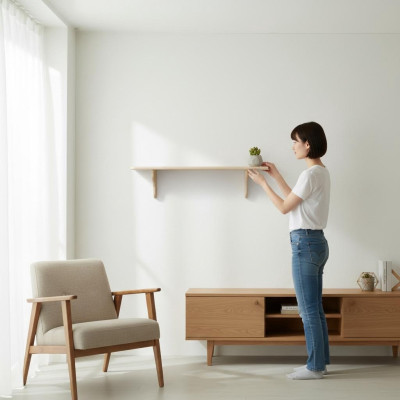 Kast Houten meubels Houten rek Wandkast Planken Keukenkast Massief hout