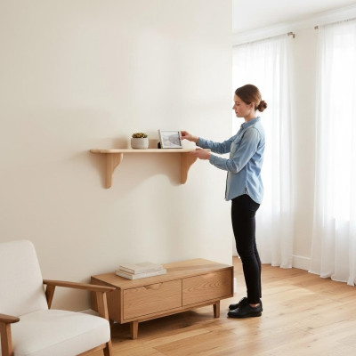 Wandplank Boekenkast Boekenplank Massief houten meubels Houten meubels Handgemaakt