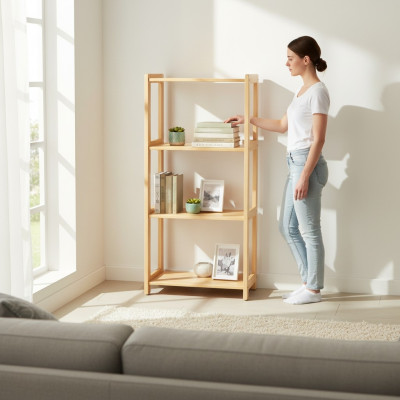 Boekenplank staand rek plank kast opslag nieuw houten meubels handgemaakt