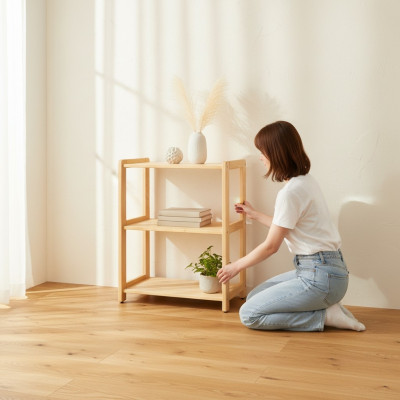 Boekenplank Staande plank Plank Kast Opslagkasten Planken Echt hout