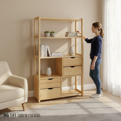Ontwerper kast wandplank muur planken woonkamer kasten kantoormeubilair massief hout.