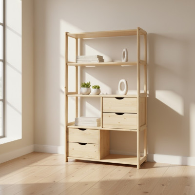 Ontwerper kast wandplank muur planken woonkamer kasten kantoormeubilair massief hout.