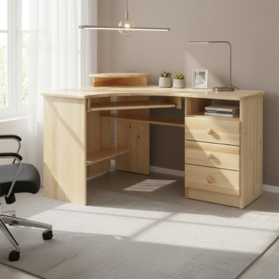 Schrijftafel Tafel Hout Schrijftafels Hoektafel Computer Massief Echt hout