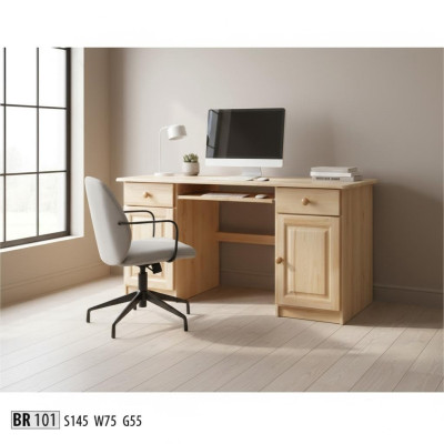 Schrijftafel Houten tafel Kantoor tafel Tafel Kantoormeubilair Massief hout Computertafel