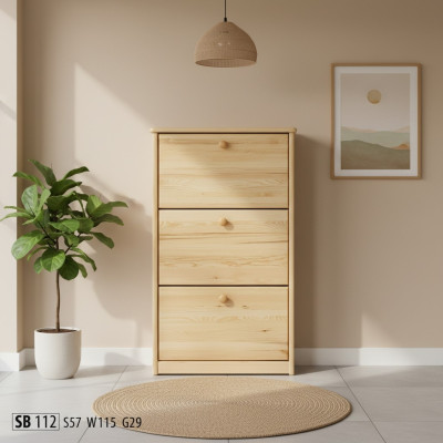 Schoenenkast Schoenenlade Opbergen Halcommode Hal Massief Houten Meubels Ladenkast