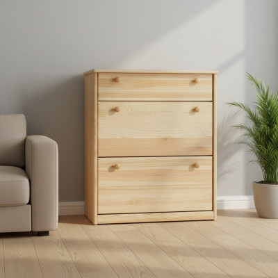 Schoenenkast van echt hout handgemaakte schoenenkast schoenenkast met 3 laden