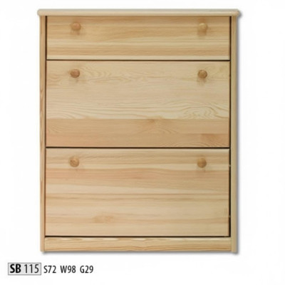 Schoenenkast van echt hout handgemaakte schoenenkast schoenenkast met 3 laden