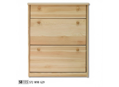 Schoenenkast van echt hout handgemaakte schoenenkast schoenenkast met 3 laden