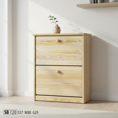 Schoenenkast 4 lade dressoir massief houten schoenenkast rek