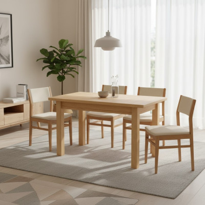 Eettafel Hout Tafels Woon- Eetkamer Tafel 120/170x80cm Massief Houten Eettafels