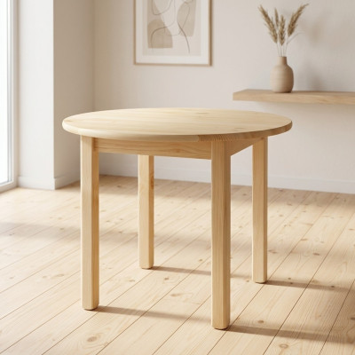 Ronde eettafel houten tafel massief grenen tafel handgemaakte tafel rond