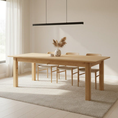 Tafel Eettafel Massief meubilair Eetkamer 200x90cm Echt hout Massief nieuw Tafels