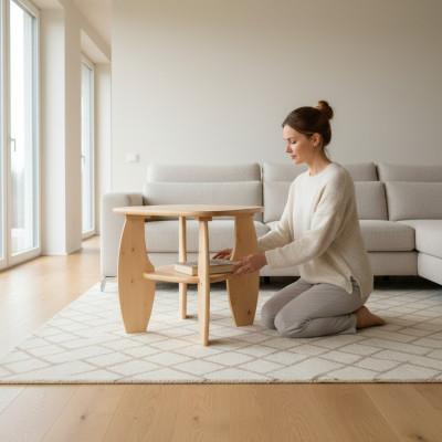 Salontafel Bank Woonkamer Tafel Tafels Bijzettafel Handgemaakte Houten Tafel