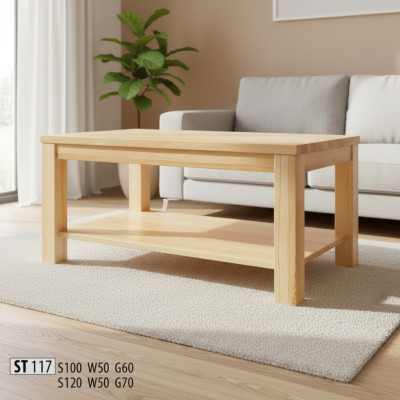 Houten salontafels van massief hout, woonkamermeubelen 120x70cm massieve tafels