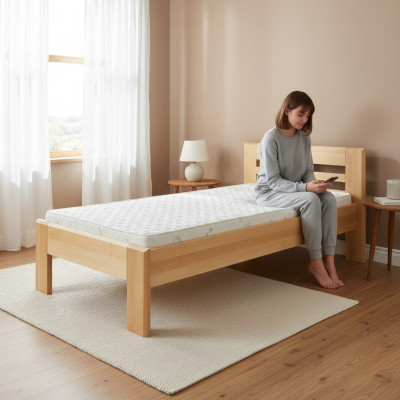 Houten bed Echt houten bed Bedden Slaapkamer Hotel 100x200 Stijl Massief meubilair