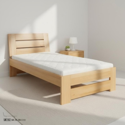 Houten bed Echt houten bed Bedden Hotel 100x200 Stijl Massief meubilair Slaapkamer