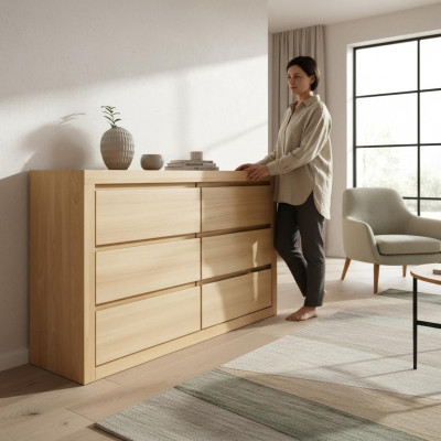 Houten ladekast handgemaakte massief houten slaapkamer ladekast nieuw