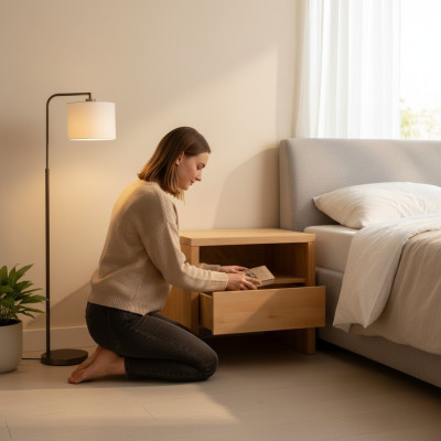 Nachtkastje Nachtkastje Nachtkastje Kommode 1 lade echt handgemaakt hout