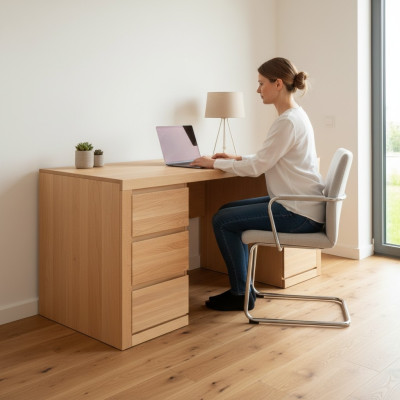 Schrijftafel Houten tafel Kantoor tafel Tafel Kantoormeubelen Tafels Massief houten computertafel