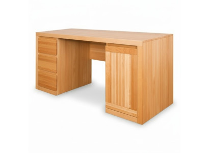 Computertafel van beukenhout, tafel, tafels, houten tafels, houten tafels, kantoormeubilair, bureau.