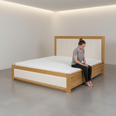 Massief houten tweepersoonsbed beuken slaapkamer meubels hout nieuw 180x200cm