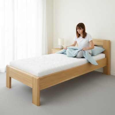 Echt houten bedden Houten tweepersoonsbed 100x200 cm Nieuw Echt houten bed Gestoffeerd bed