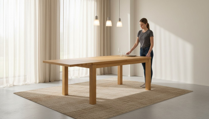 Eettafel Massief Tafel Echt Hout Tafels Eiken Eetkamer Massief 180x90cm Gemaakt in EU