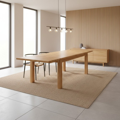 Uittrekbare eettafel Houten tafel Handgemaakt massief hout Nieuw 180x200cm