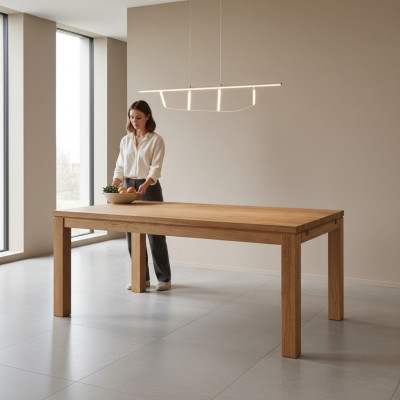Tafel Houten Tafels 200x100cm Houten Eettafels Conferentie Massief Hout Echt Eiken Nieuw