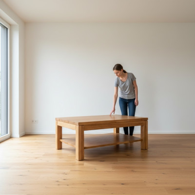 Houten salontafels van massief hout voor de woonkamer, 120x80cm massieve tafels