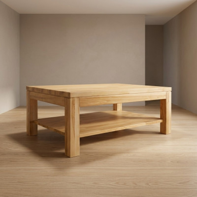 Houten salontafels van massief hout voor de woonkamer, 120x80cm massieve tafels