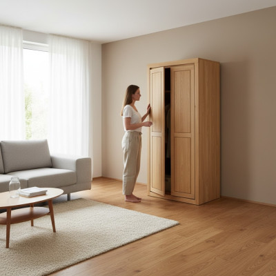 Kledingkast Slaapkamer Houten Kast Echte Handgemaakt Massief Houten Kast Hout