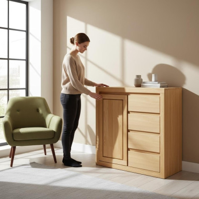 Ladenkast Ontwerp Lowboard Ladenkasten Dressoir Buffetkast Kast Echt Hout Nieuw