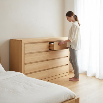 xxl Ladenkast Echt houten kast Eiken massief houten ladenkast Dressoir Nieuw