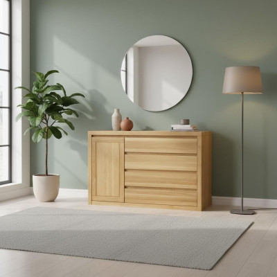 Dressoir Massief hout Kasten Echt hout 140x90cm Commodes Kast Eik