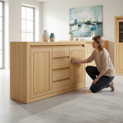 Dressoir massief houten kasten Echt hout Eik 140x90cm Ladenkast Kast
