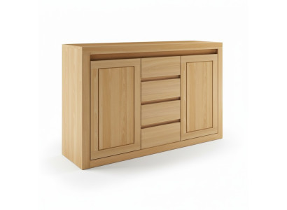 Dressoir massief houten kasten Echt hout Eik 140x90cm Ladenkast Kast