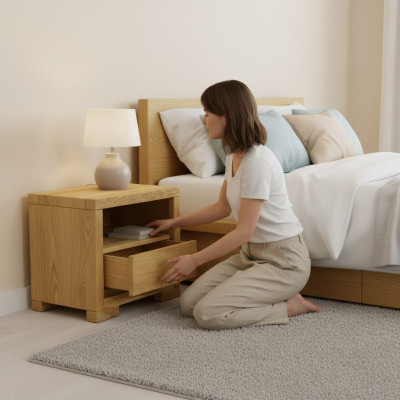 Ontwerp nachtkastje nachtkast dressoir massief hout meubels houten meubels handgemaakt
