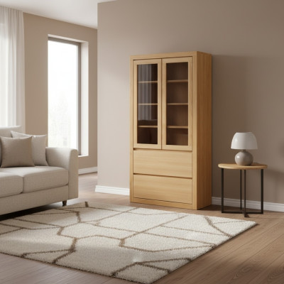 Moderne vitrinekast Vitrine Handgemaakt Massief houten kasten Eikenhout