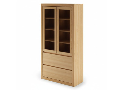 Moderne vitrinekast Vitrine Handgemaakt Massief houten kasten Eikenhout