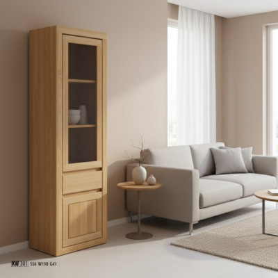 Echte houten vitrinekast hoog Kast glazen vitrines Massieve meubels Echte houten kasten Nieuw