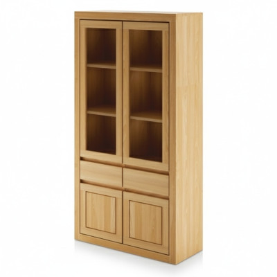 Moderne vitrine vitrinekast handwerk massief houten eiken kasten