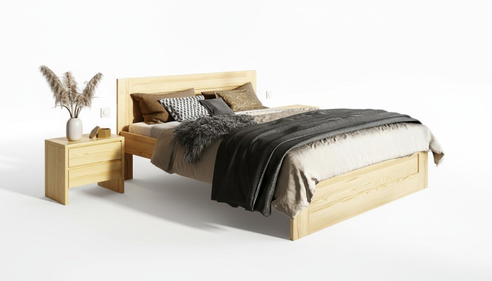 Slaapkamer 3-delig set Echt houten bed met 2x nachtkastjes 180x200cm Massief hout