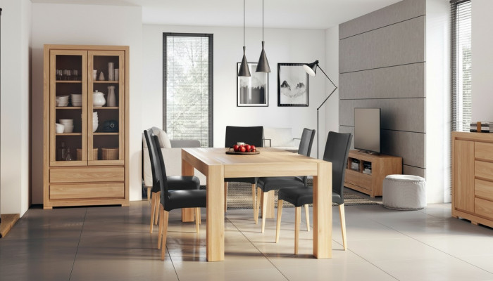 Eethoek Echt hout Massief houten tafel + 6 stoelen Eetgroep Set Massief hout