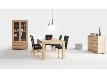 Eethoek Echt hout Massief houten tafel + 6 stoelen Eetgroep Set Massief hout