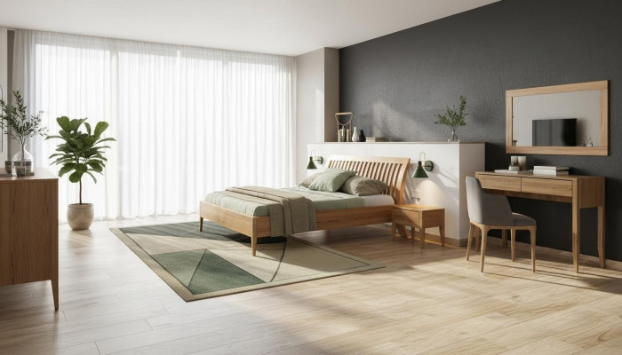 Slaapkamer houten bed Echt houten bedden Hotel 180x200 Stijl Massieve meubels