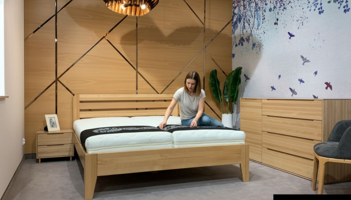 Slaapkamer houten bed Echt houten bed Hotel 180x200 Stijl Massief meubilair Bedden