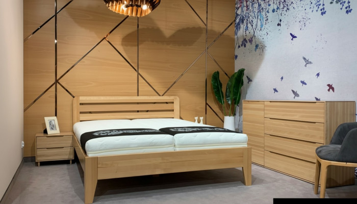 Slaapkamer houten bed Echt houten bed Hotel 180x200 Stijl Massief meubilair Bedden